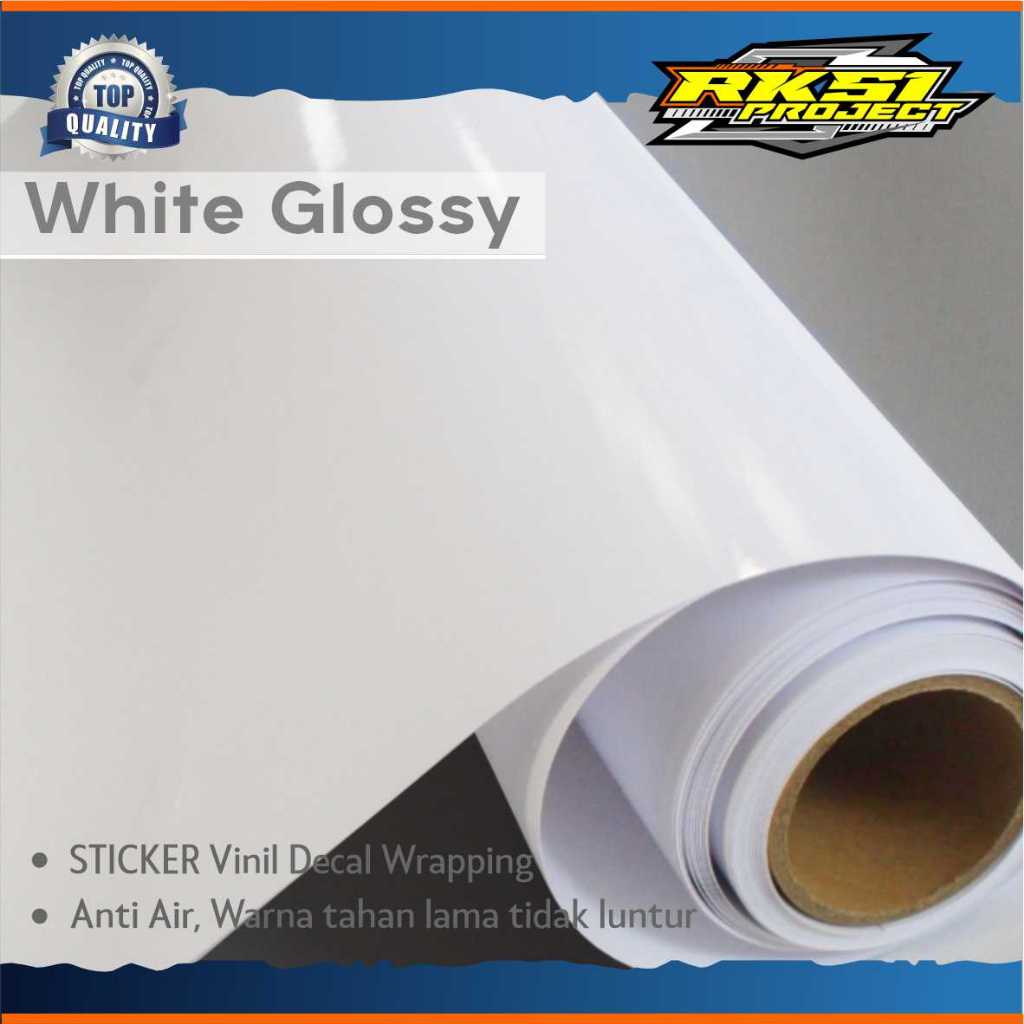 Skotlet Putih Transparan, Putih Glossy, Putih Doff / Matte (per 50cm)