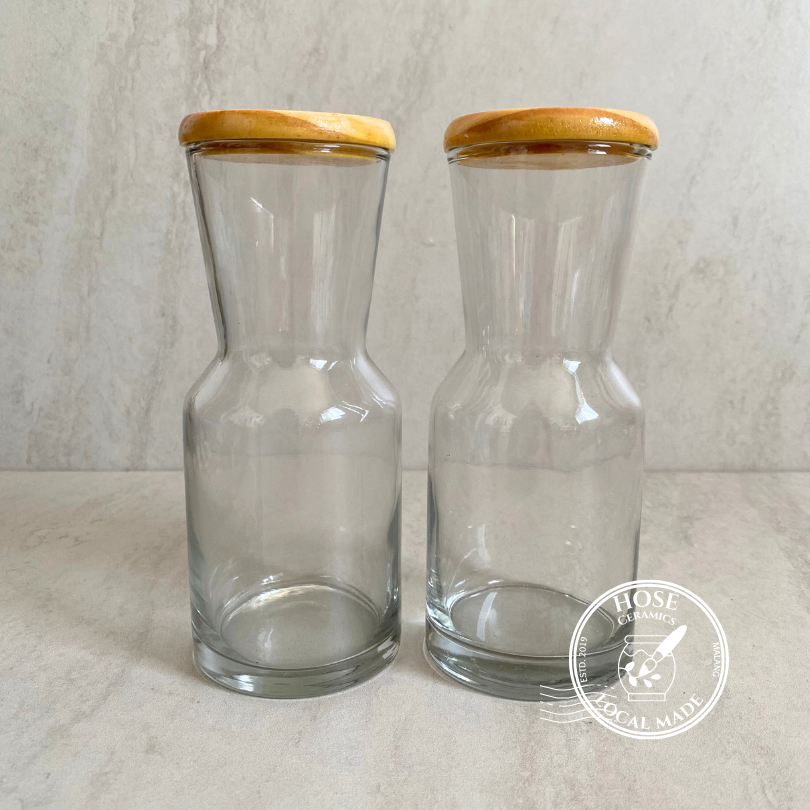 HOSÉ JAR GELAS LILIN, DLL (380ml) AGLOSIA | BOTOL TOPLES KACA BELING TUTUP KAYU | WOODEN LID JARS