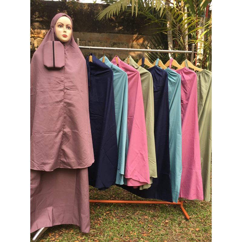 mukena polos renda microtex