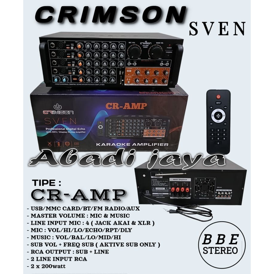 power amplifier mixing crimson cr amp sven digital echo original