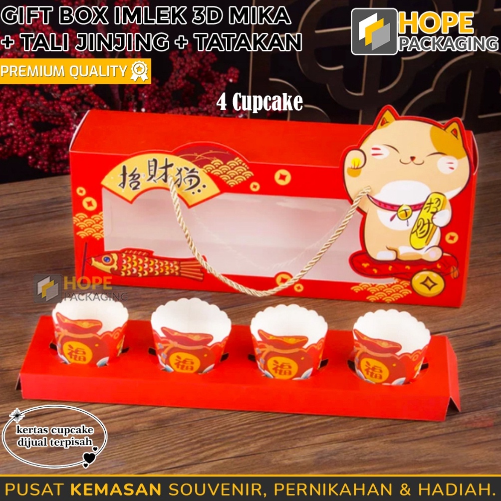 

TERMURAH Box Hamper Imlek Gift Box Imlek 3D Tatakan Cupcake Box Souvenir Imlek Kotak Kue Imlek Box Kue CNY Paper Box Box Imlek 3 Jar