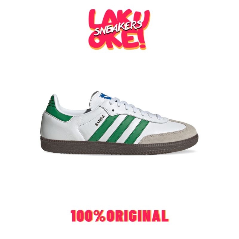 SEPATU ADIDAS SAMBA OG WHITE GREEN ORIGINAL