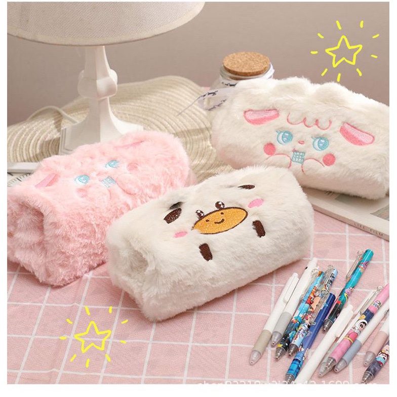 

KODE J7K3 TEMPAT PENSIL BULU BONEKA SAPI KELINCI POUCH KOSMETIK TEMPAT HP