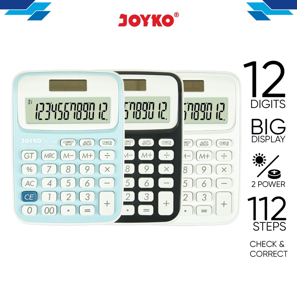 

KODE H3M9 Calculator Kalkulator Joyko CC32 12 Digits Check Correct