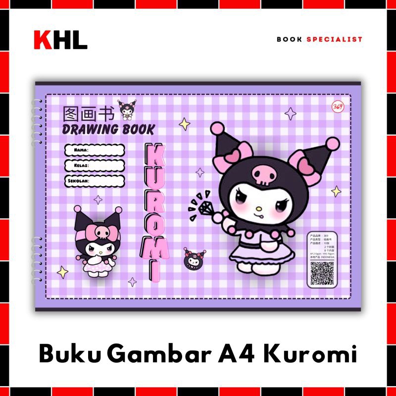 

KHL - JILID SPIRAL Drawing Book / Buku Gambar A4 KUROMI FANCY LIMITED EDITION SANRIO
