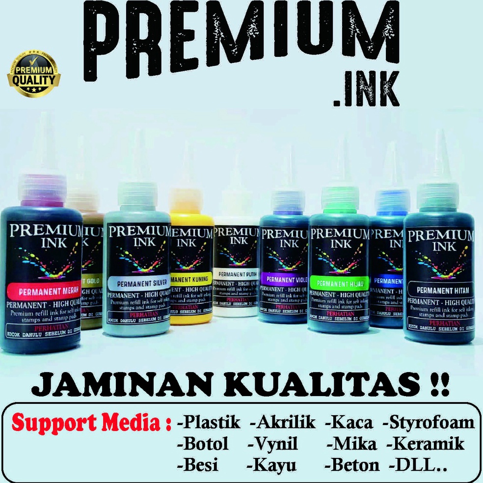 

KODE M9K4 Stempel Permanen Plastik KUALITAS PREMIUM Tinta Stampel Permanen Untuk Media Plastik Kayu Besi Alumunium Beton Stainless Steel Sticker Kaca Botol DLL Tinta Refill Permanent Isi 1 ML