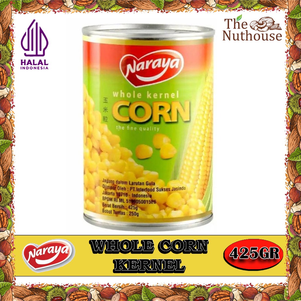 

NARAYA Whole Kernel Corn / Jagung Biji Utuh Kaleng 425gr [HALAL]