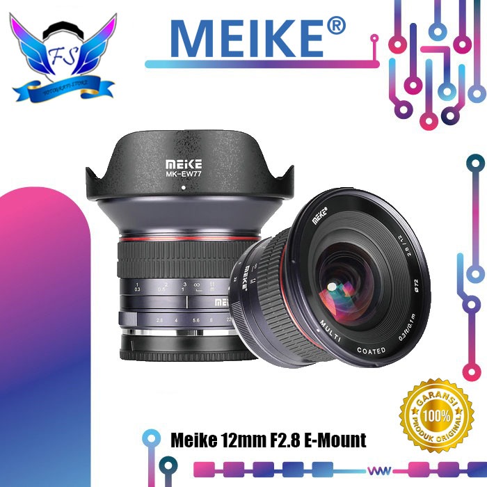 Meike 12mm F2.8 E-Mount Sony APS-C Lens Lensa Ultra Wide Angle Kamera Sony Mirrorless
