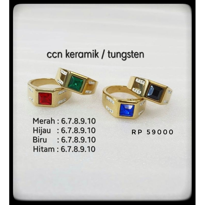 Cincin titanium keramik elegan cincin pria wanita anti karat high quality