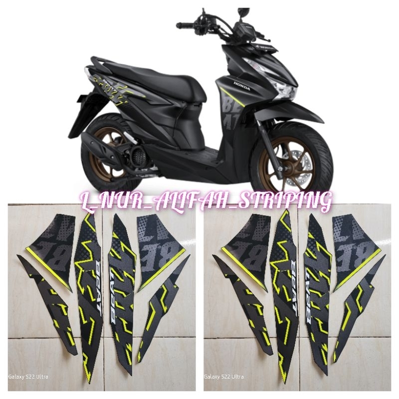 STRIKER STRIPING LIS LES POLET BODY MOTOR HONDA BEAT STREET NEW 2024 WARNA HITAM