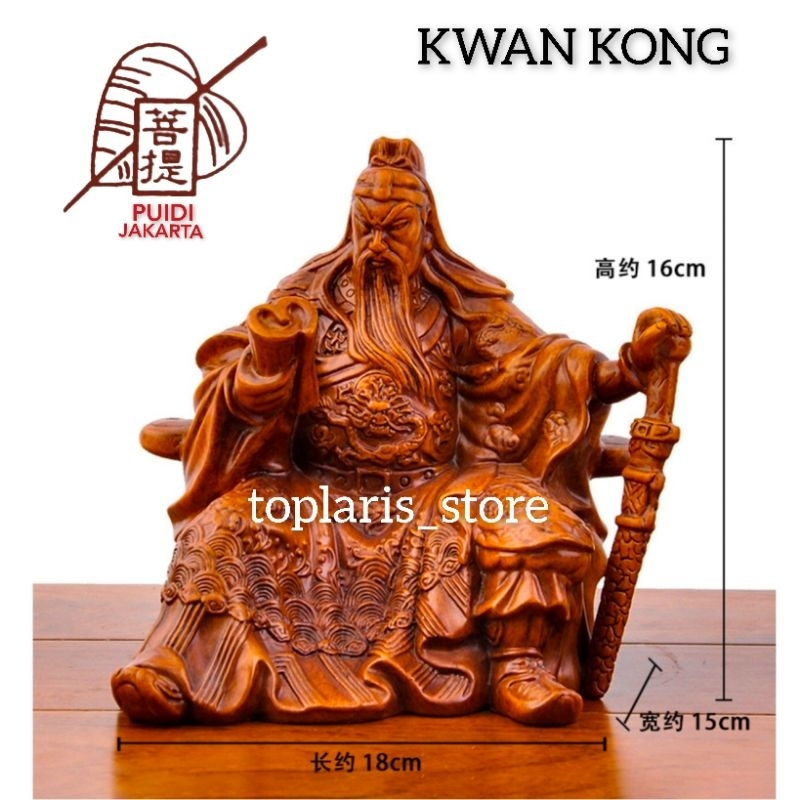 Patung Kwan Kong Dekorasi Duduk