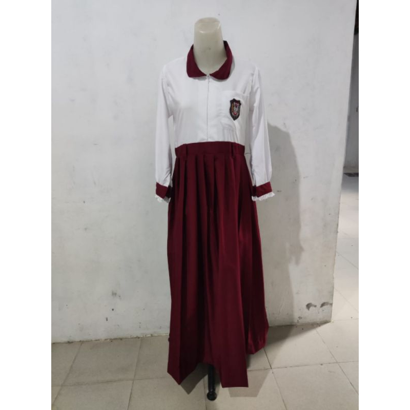 seragam SD perempuan / Gamis SD free jilbab /bisa custom ukuran