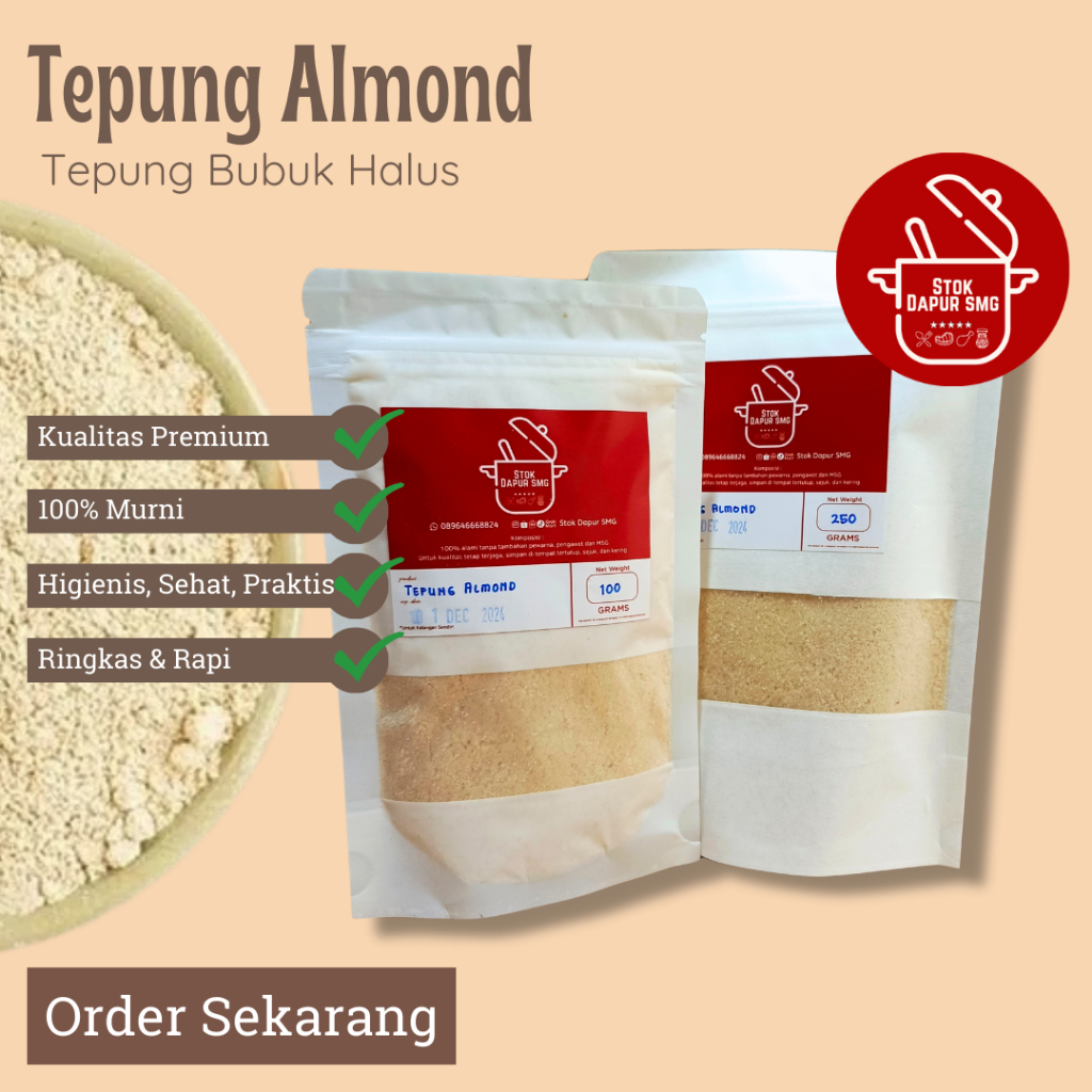

Tepung Almond Bubuk / Almond Flour / Almond Powder Pouch 100gr 250gr