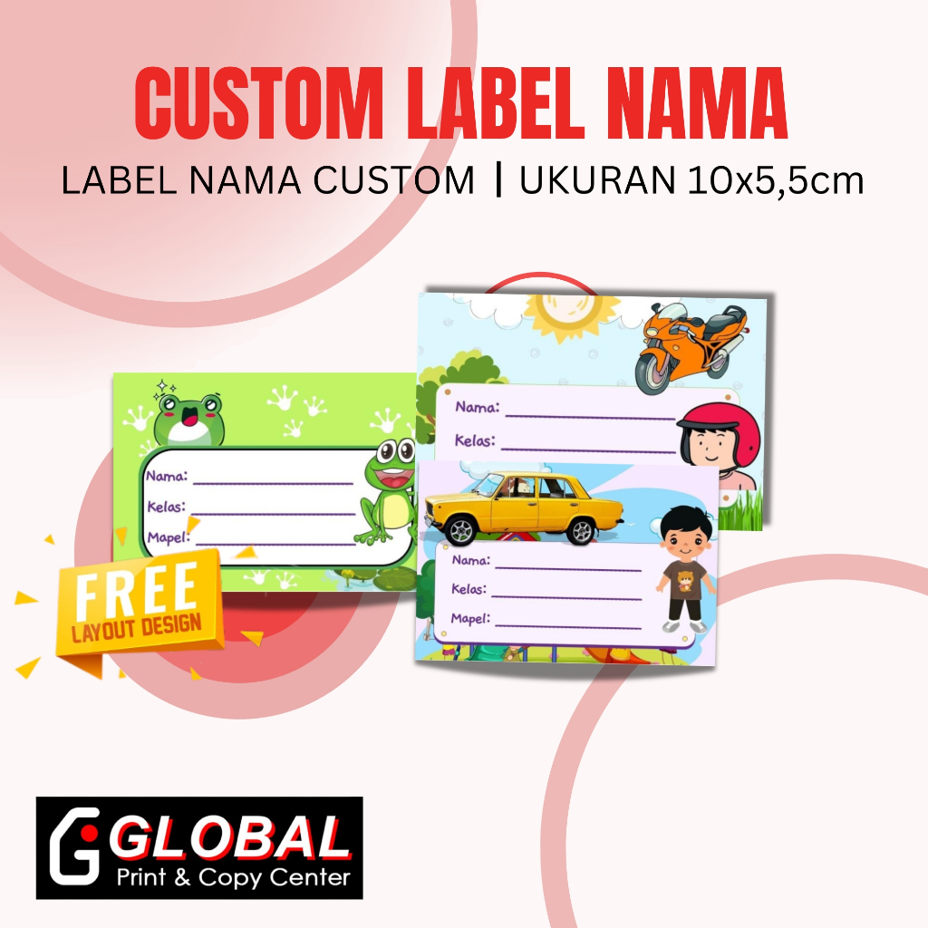 Global Print Shop Online - Sticker Label Nama Uk 10*5,5 (min order 20pcs)