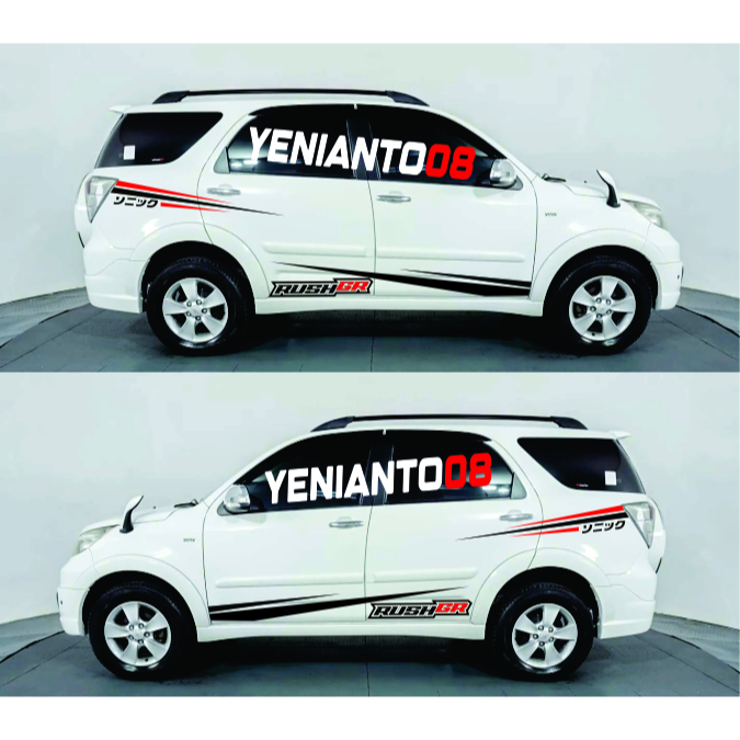 Stiker mobil toyota rush stiker body samping mobil rush stiker striping variasi mobil rush terios av