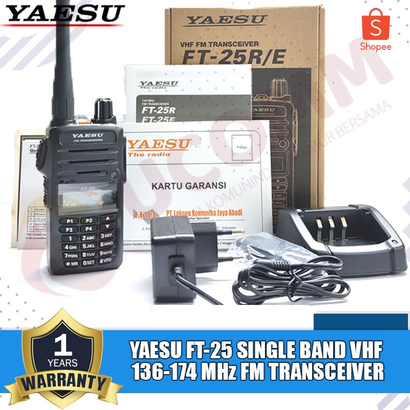 YAESU Ft 25 Singleband VHF Ft25 R/E VHF 136-174Mhz Ht Yaesu FT-25 Original Garansi Resmi