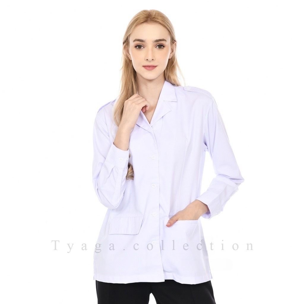 Kemeja PDH Wanita Kerah Blazer Tangan Panjang Kemeja PNS Wanita Kemeja PDH Putih Wanita Seragam PNS 