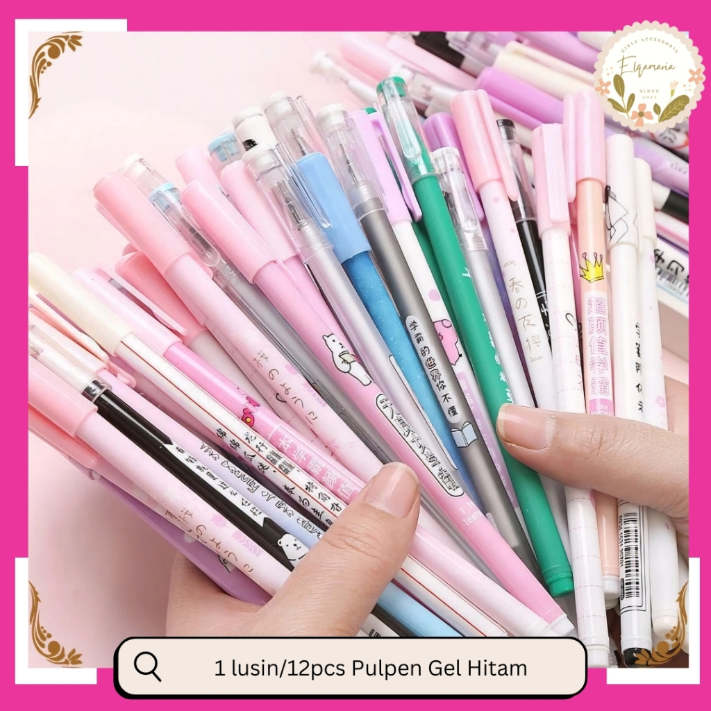 

Aelqa - 1 lusin Pulpen Gel Motif Karakter - Pen Lucu Aesthetic Warna Pastel