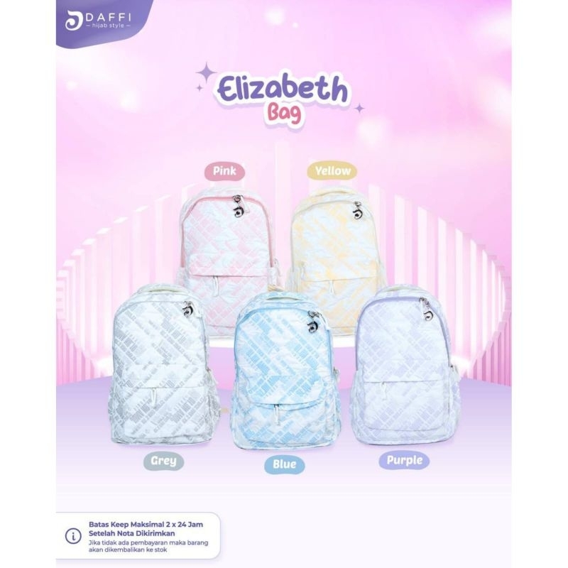 Ransel ELIZABETH BAG Original Daffi Hijab Tas Ransel Sekolah Anak