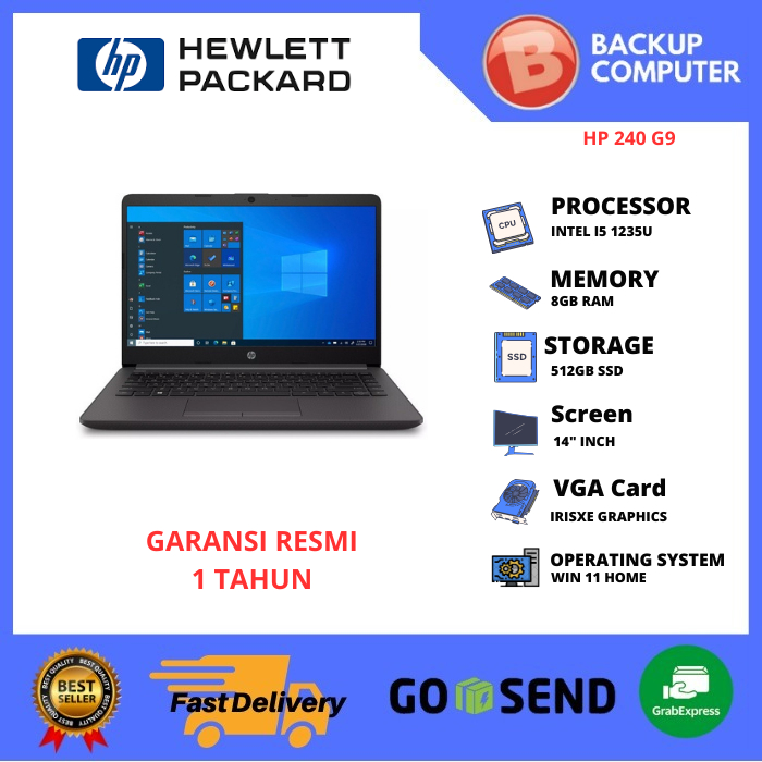 LAPTOP HP 240 G9 i5-1235U 8GB RAM 512GB SSD