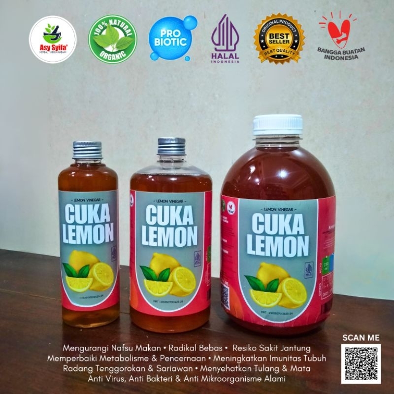 

cuka lemon with mother cider vinegar