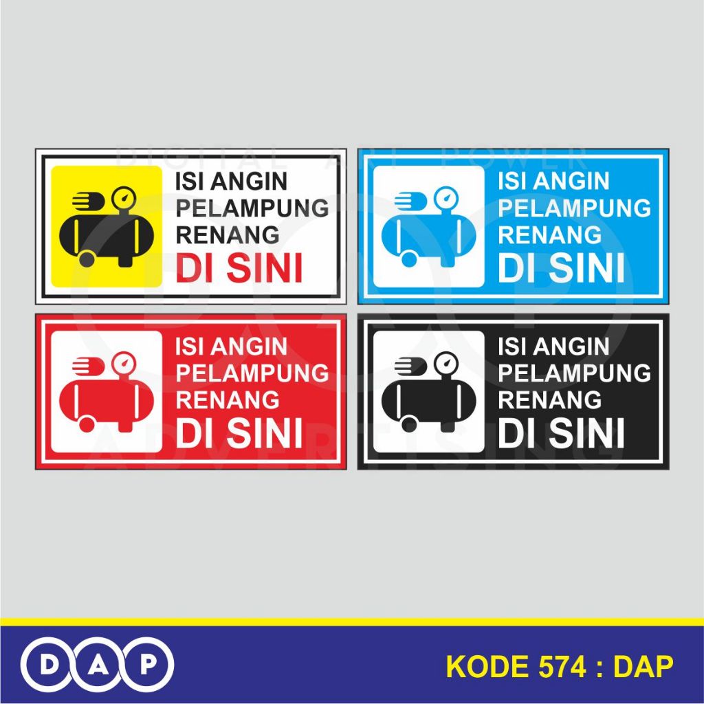 

574 - STIKER ISI ANGIN PELAMPUNG - 20 X 10 CM - VYNIL - TERBAIK