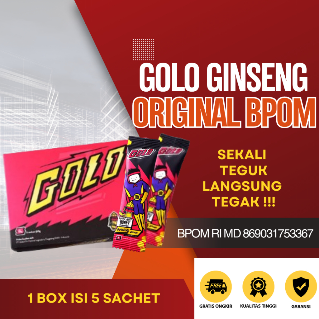 

Golo Ginseng Minuman Botanical Korean Ginseng Serbuk 1 Box Isi 5 Sachet Original Resmi Bpom