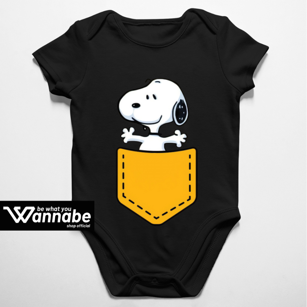 Jumper Bayi KARTUN SNOOPY KANTONG | Baju Bayi | Jumper Baby  0 - 12 bulan | Baby Rompers | jumper Ba