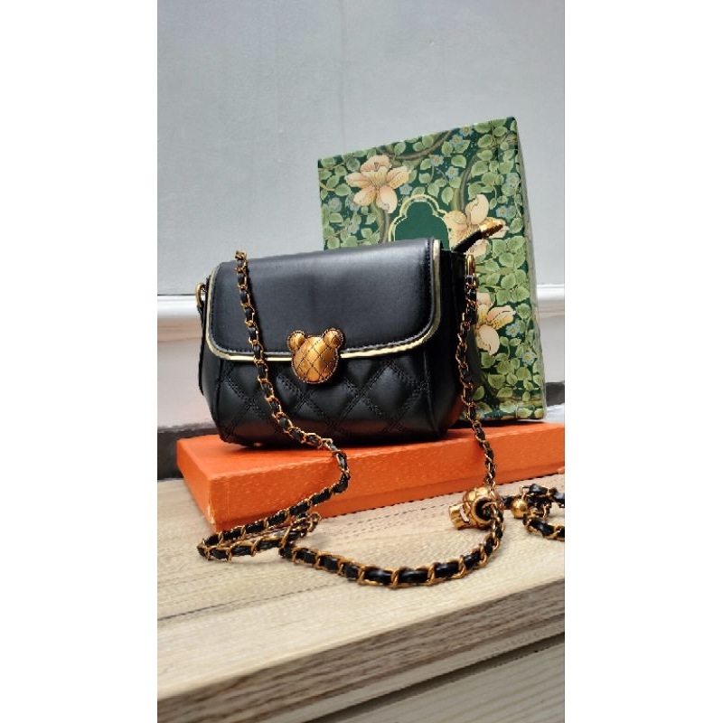 Sale Tas MK Black Tali Rantai Serut No Hangtag