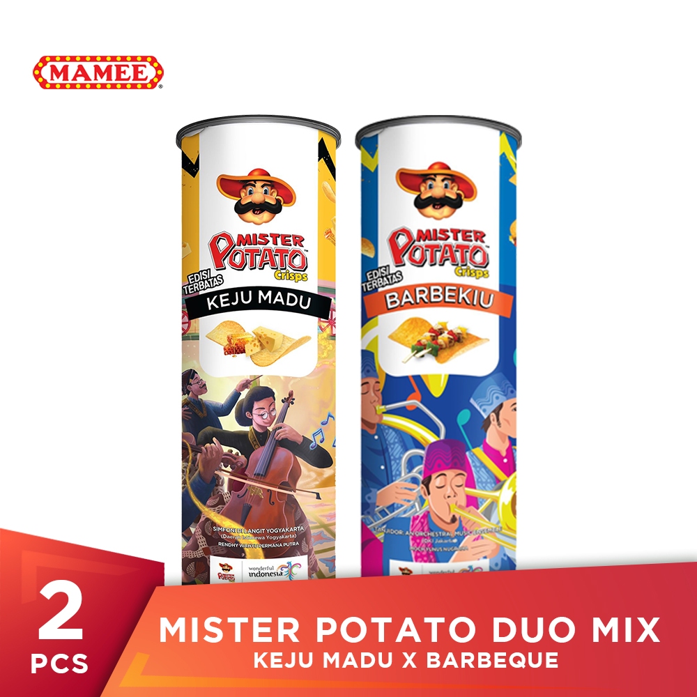 

Mister Potato Crisps Duo Mix - Barbeque x Keju Madu (New)