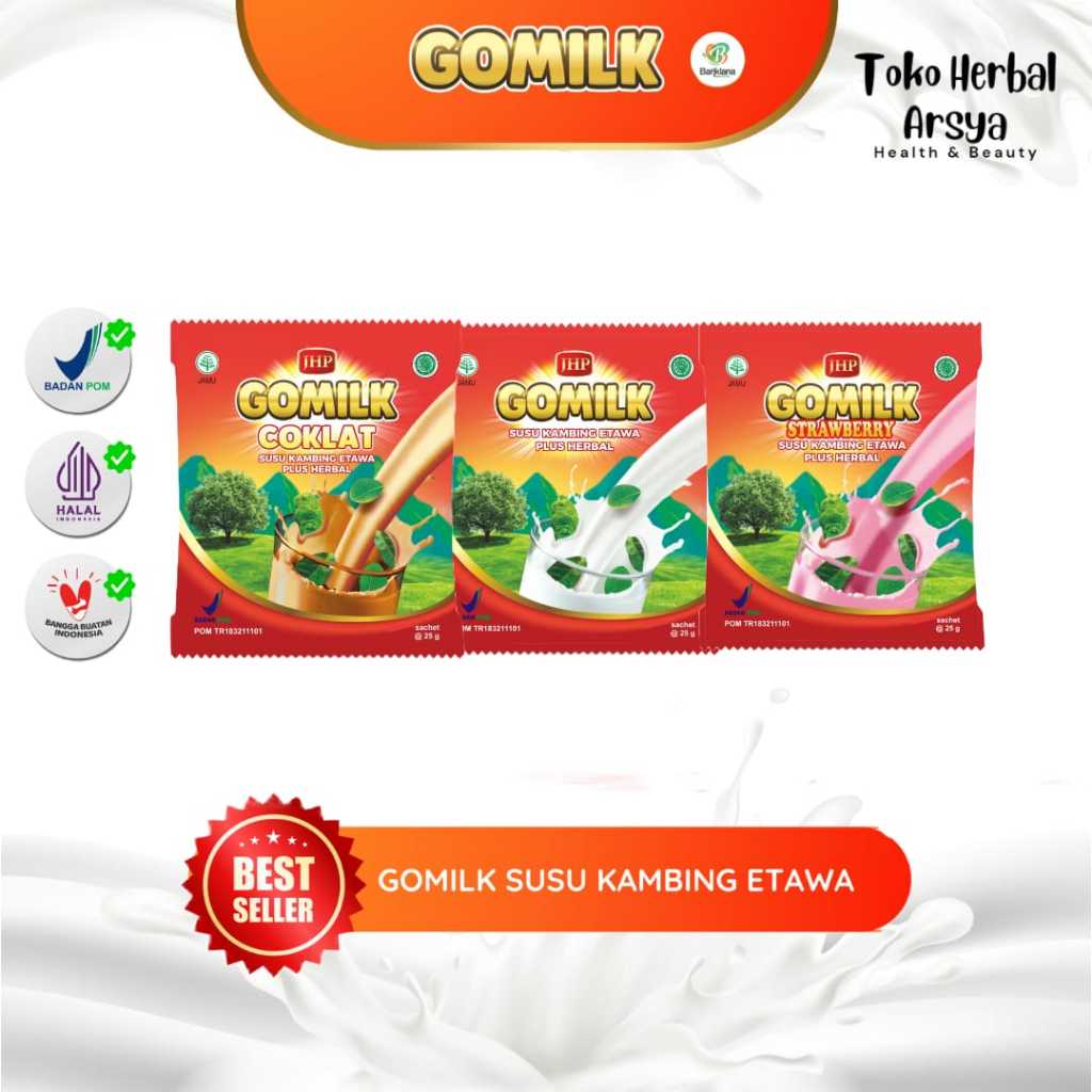 

Gomilk Susu Kambing Etawa Plus Herbal Gomilk Bariklana Gomilk JHP Susu Penambah Nafsu Makan Gomilk Sachet