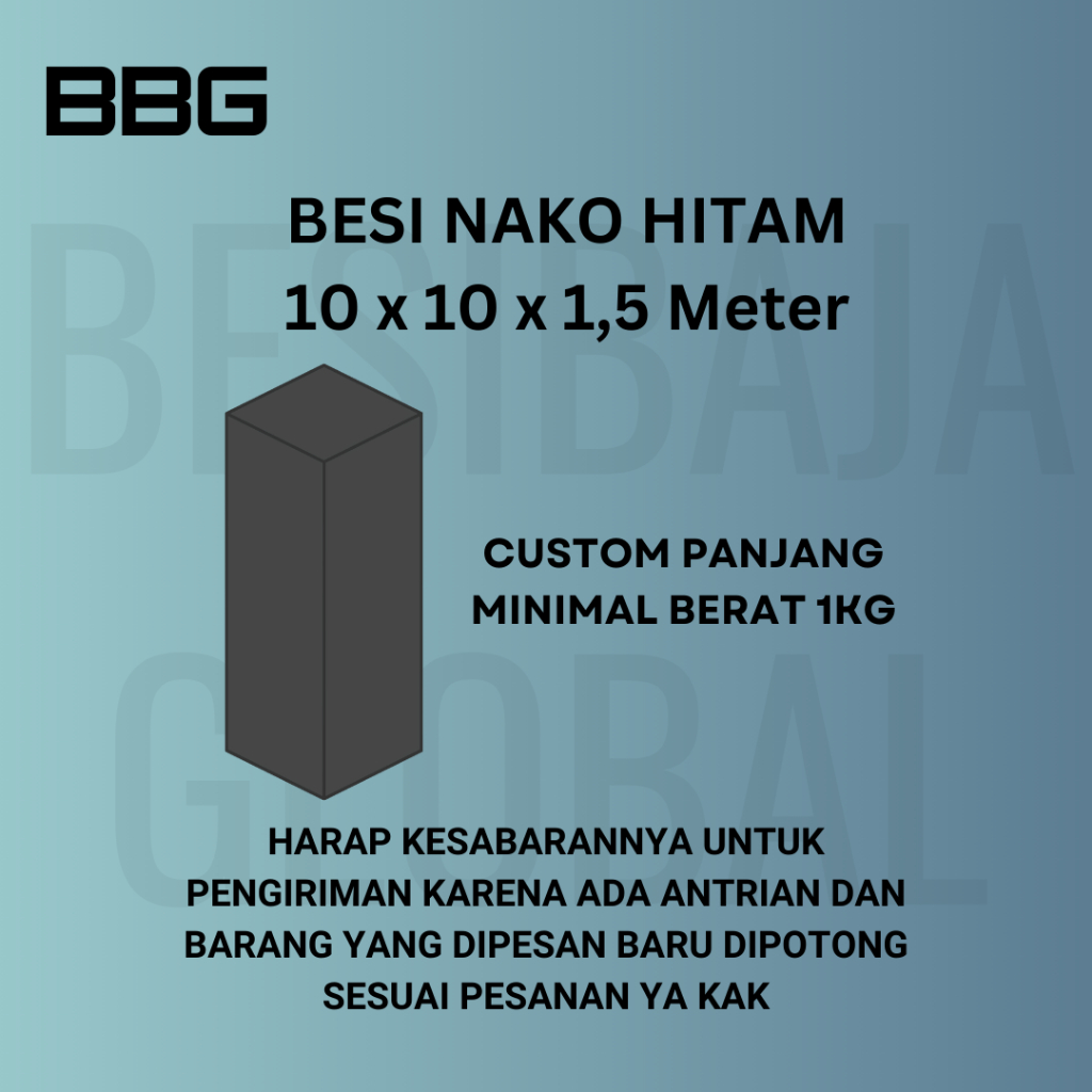 BESI NAKO / AS KOTAK 10 x 10 x 1,5M