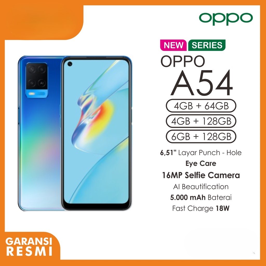 HP OPPO A54 6/128 GB - OPPO A 54 RAM 6GB ROM 128GB GARANSI RESMI