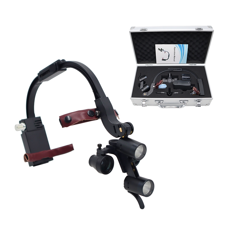 Dental Loupe Headband Dental Shadowless Headlamp With Loupes 3.5X Kaca Pembesar Dokter Gigi