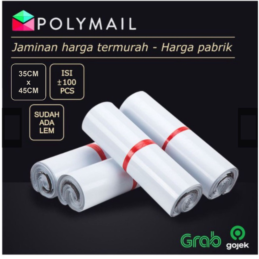 

KODE I9D5 POLYMAILER 1PCS 35x45CM PUTIH PREMIUM GLOSSY PLASTIK POLYMAILER WHITE