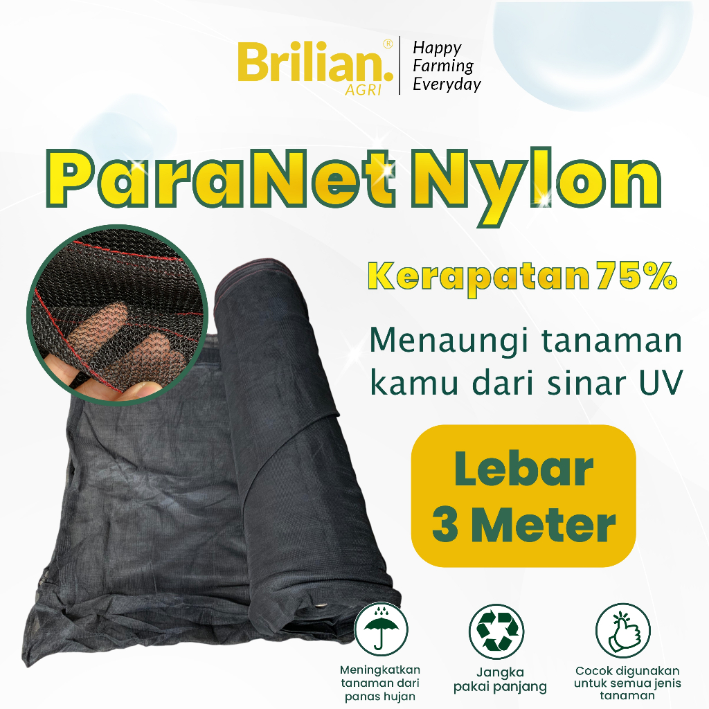 BRILIAN -  Paranet Nylon Lebar 3 Meter 75%