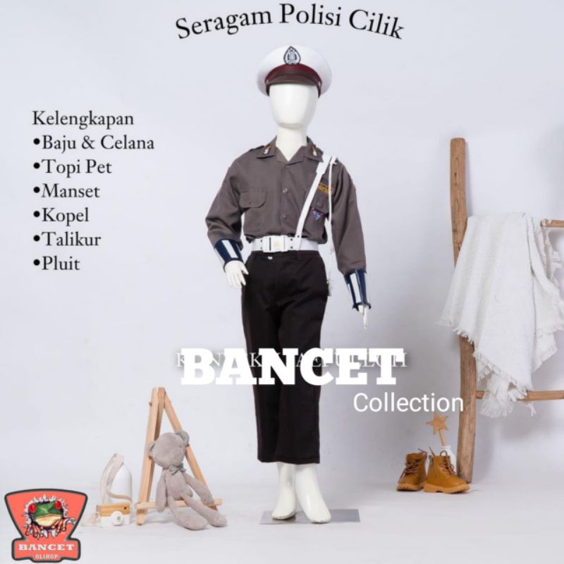 satu set baju polisi anak pria