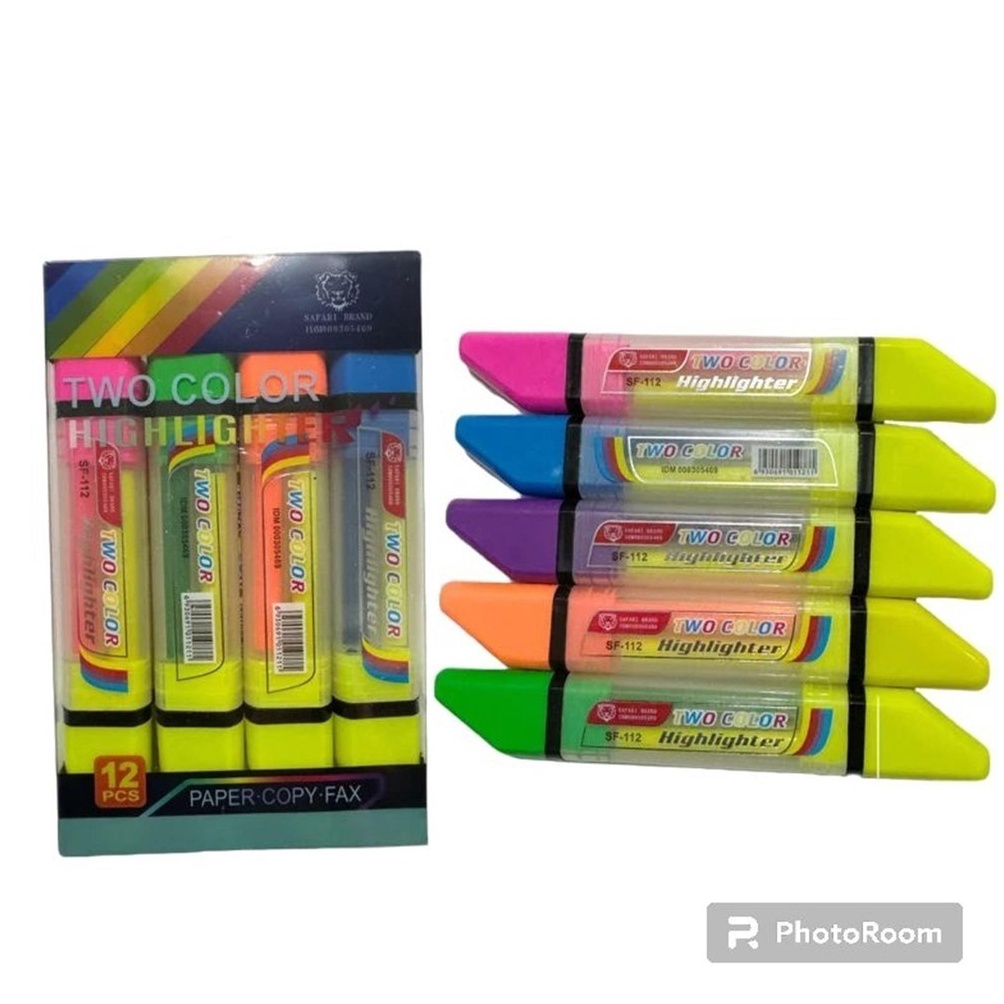 

KODE Y7V2 SF112LUSIN Stabilo Penanda Highlighter Pen 2 Ujung Warna 2in1 Safari Brand
