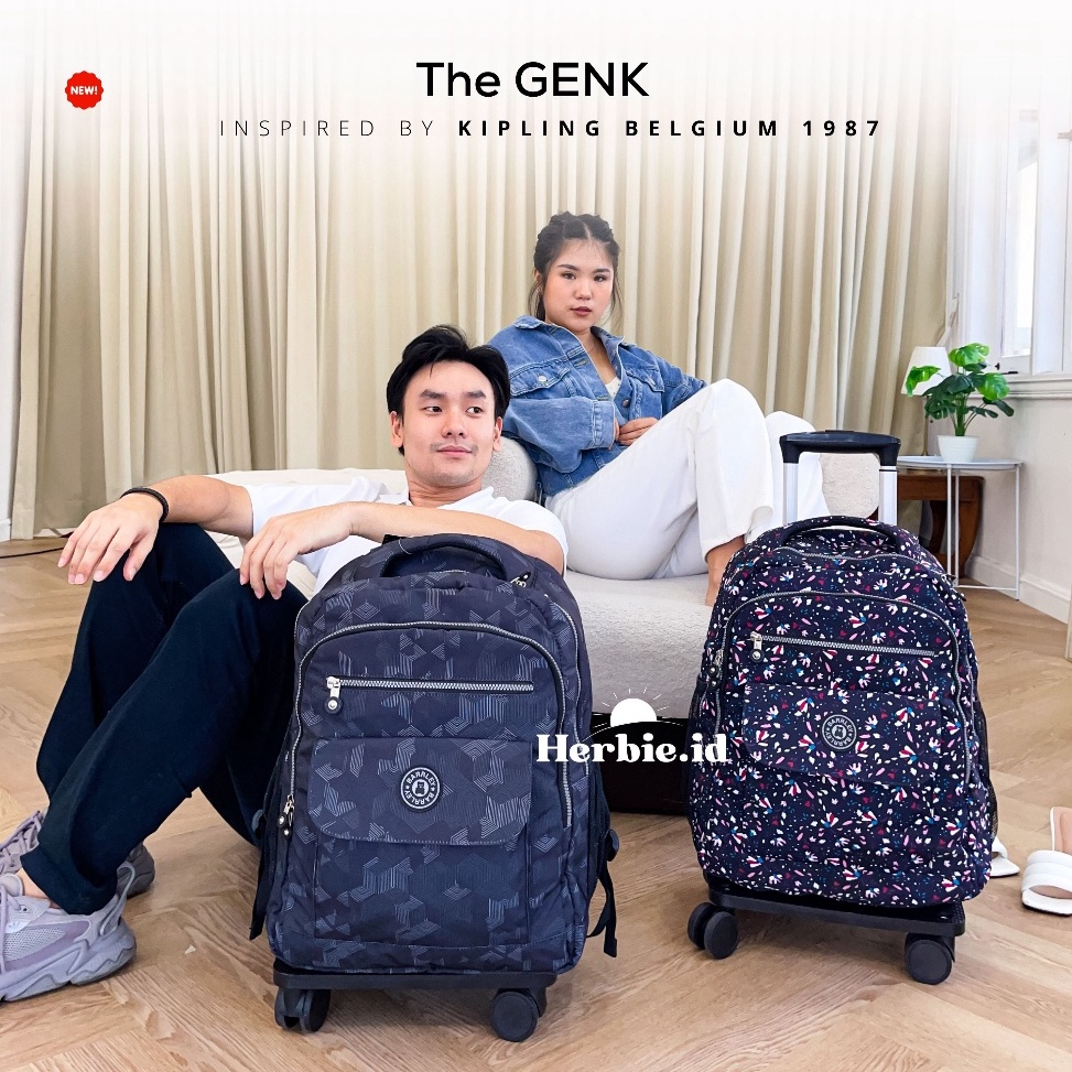 KODE T83Q TERBARU 224 TAS RANSEL TROLI LIPAT BARLEY THE GENK BELGIUM BAHAN PARASUT ANTI AIR RODA 4 T