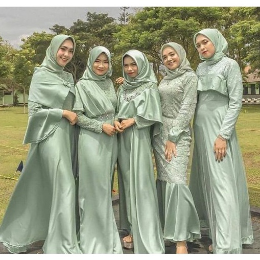 KODE B58D Kain Paket Bridesmaid Seragam Keluarga Satin Polos  Kain Paket Bridesmaid Paket Seragaman 