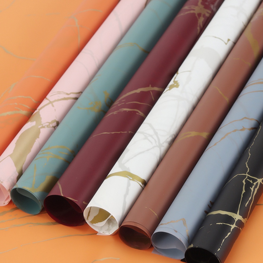 

HJ6 1 pack isi 2 pcs Kertas Bunga Marble Flower Wrapping Cellophane Kertas Kado Celophane Marble KB2