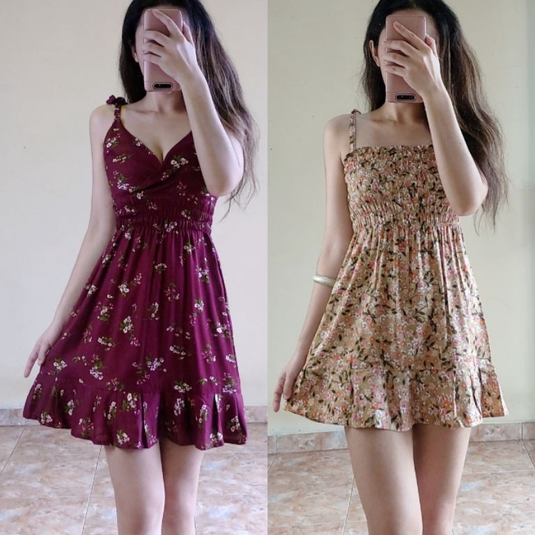 KODE Y58K Dress pendek wanita Homedress wanita Dress harian Dress Pendek wanita Dress sexy Seksi dre