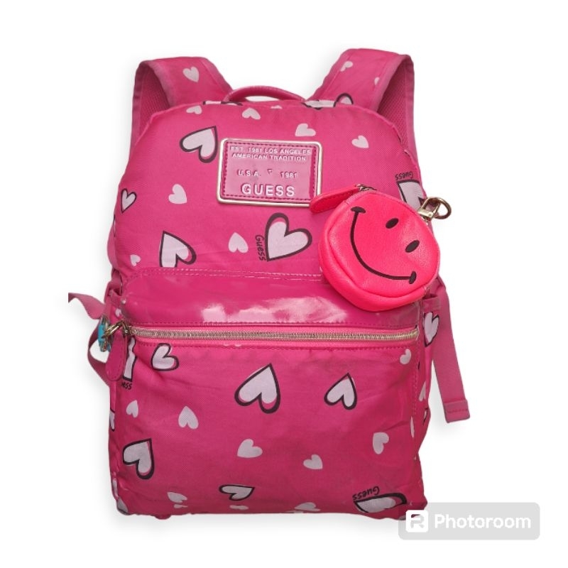 Ransel Sekolah Anak Wanita Guess Pink Original