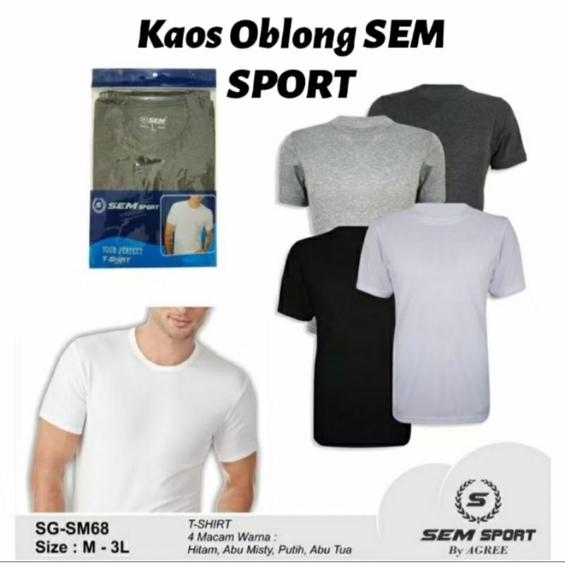 KAOS OBLONG SEM SPORT PRIA DEWASA | KAOS DALAM PRIA DEWASA | SEM SPORT | TOKO KEIZY | KHAMPIA STORE