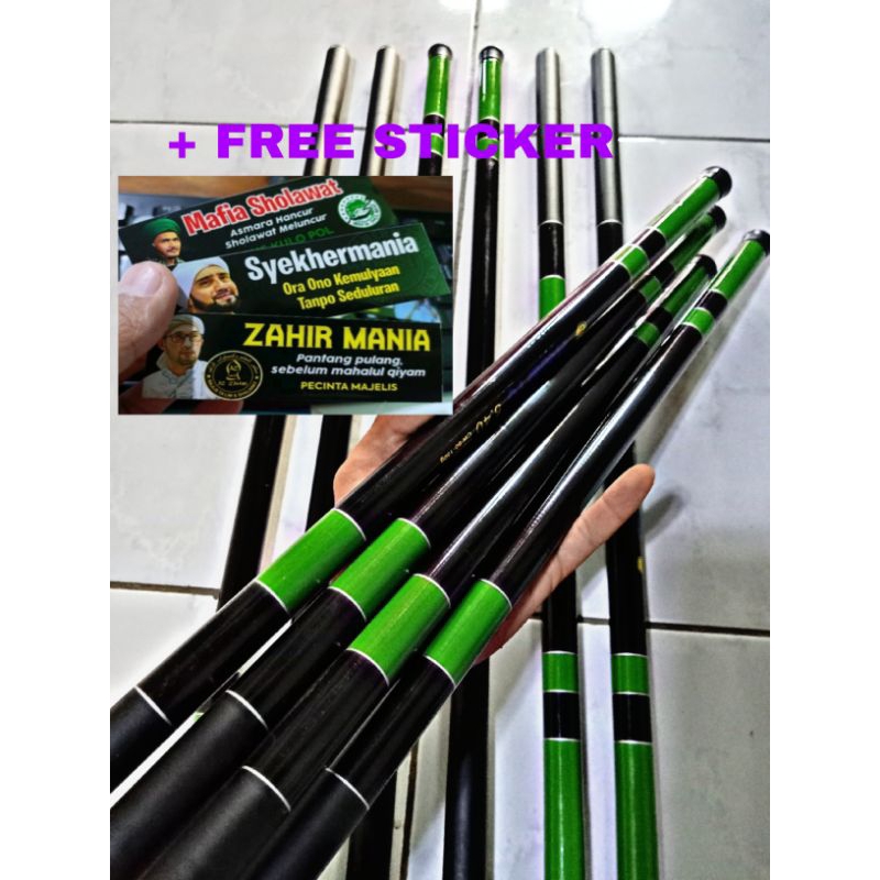 Tegek Bendera Sholawat Ukuran 6,3 Meter 5,4 meter 4,5 Meter 3,6 Meter 3 Meter 2,7 Meter 2,4 Meter 2,