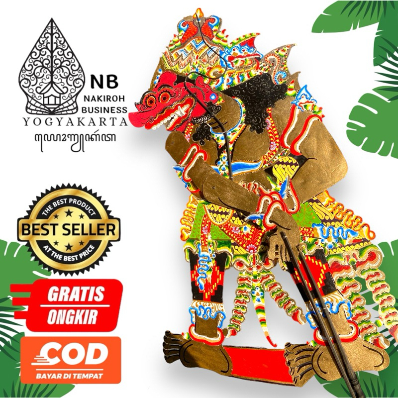 NAKIROHBUSINESS WAYANG KULIT BUTO KUMBOKARNO EMAS -+ 80 CM HALUS STANDAR DALANG