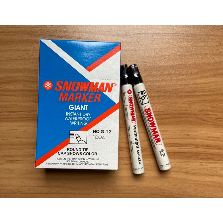 Spidol Snowman Hitam Permanent Marker Hitam Permanen G12 KODE A2F1