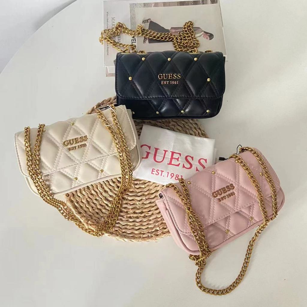 Slingbag Import-Guess Cessily Mini Bags -Tas Wanita Full Rantai#0003