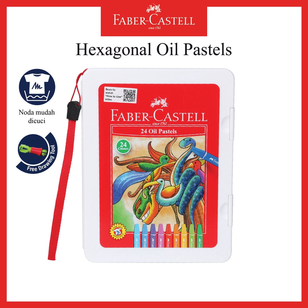 

KODE M4J4 Crayon Faber Castell Hexagonal Oil Pastel 24 Warna Free Perpect Drawing Tools