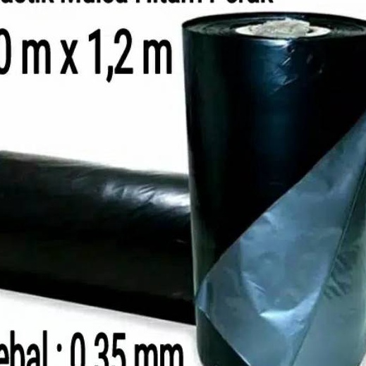 

KI3 Plastik Mulsa Hitam Perak Plastik Packing Roll Bungkus Produk 1m x 12m